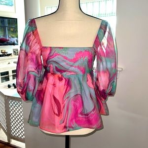 Amanda Uprichard puff sleeve blouse